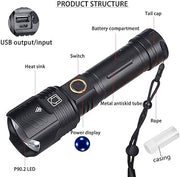 3 in 1 P90 Rechargeable LED Tactical Laser Flashlight | *CHECK FIRST THEN PAY*