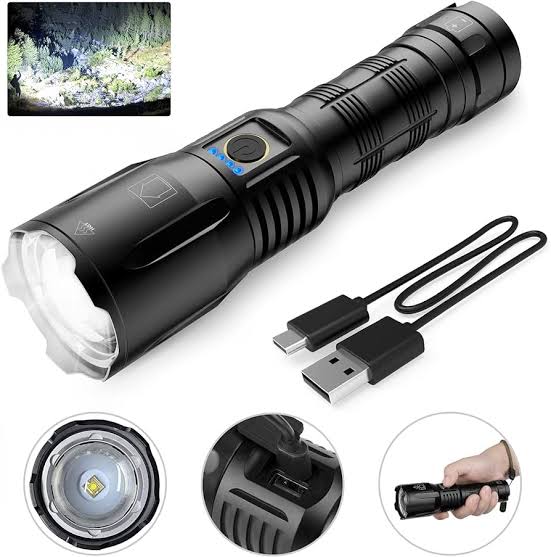 3 in 1 P90 Rechargeable LED Tactical Laser Flashlight | *CHECK FIRST THEN PAY*